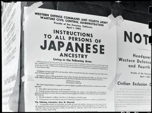 An April 1942 poster in San Francisco announces removal orders for Japanese immigrants and Americans