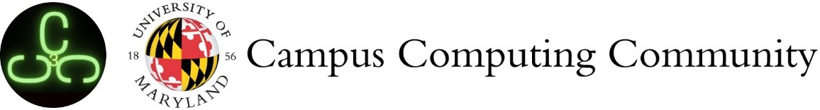 C3 logo which is a circle with 3 Cs in it next to a UMD Globe Logo