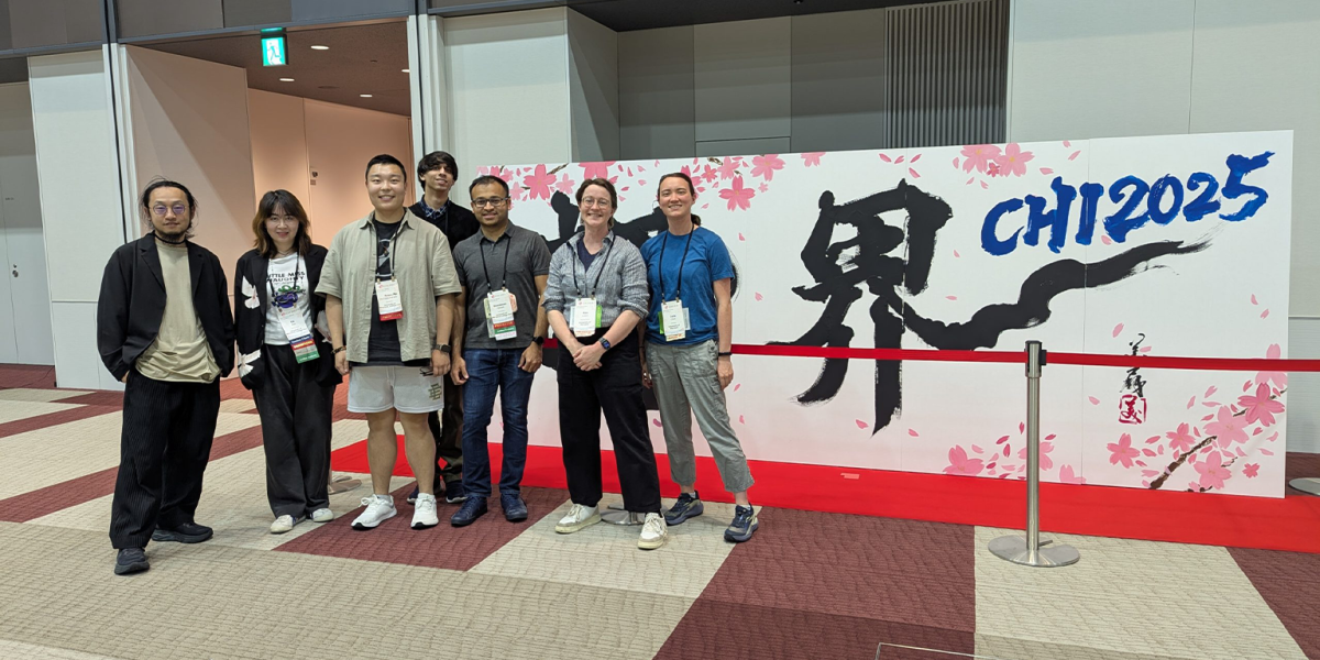 Some of the HCIL members who attended CHI pose for a group photo.