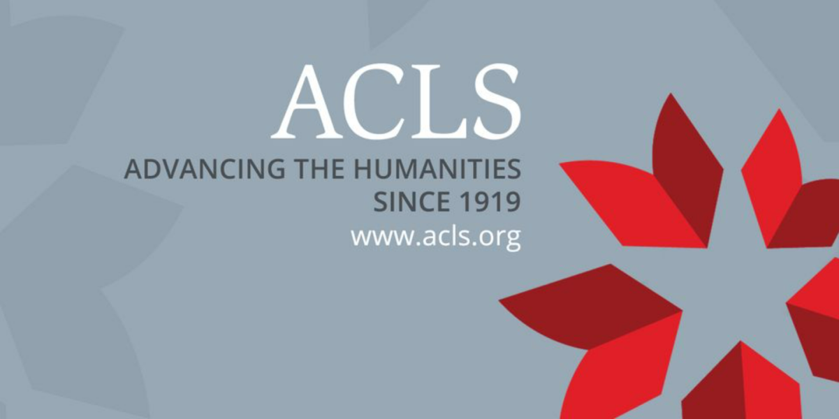 Graphic image of ACLS logo and slogan,Advancing the Humanities Since 1919