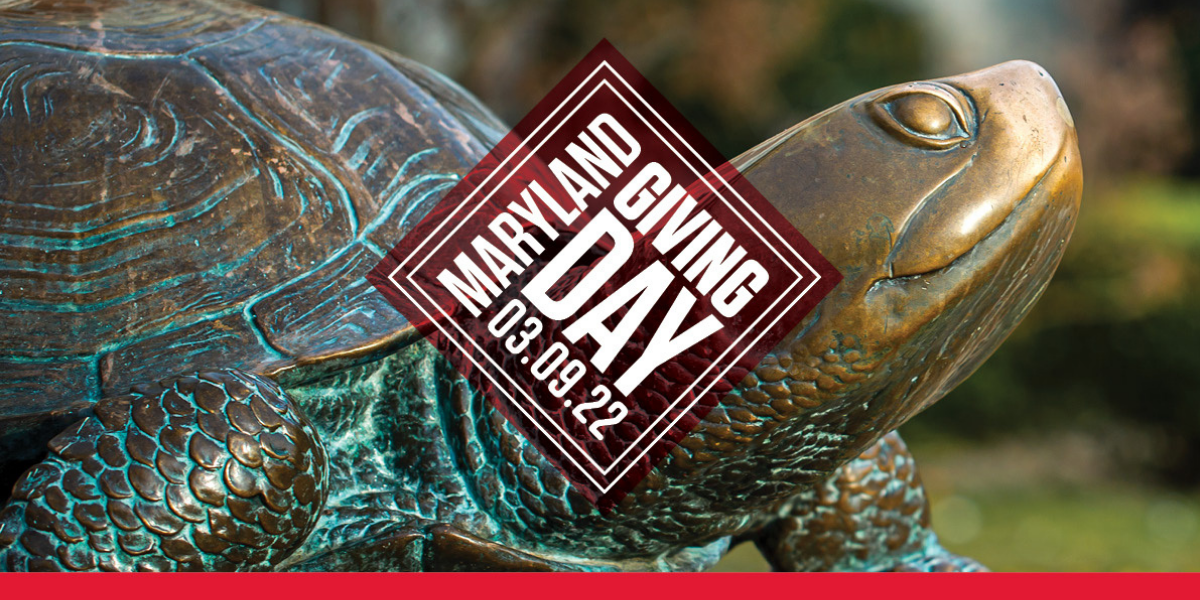 Testudo with Giving Day 2022 logo