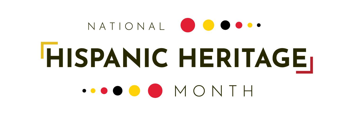 Banner with the words "National Hispanic Heritage Month"
