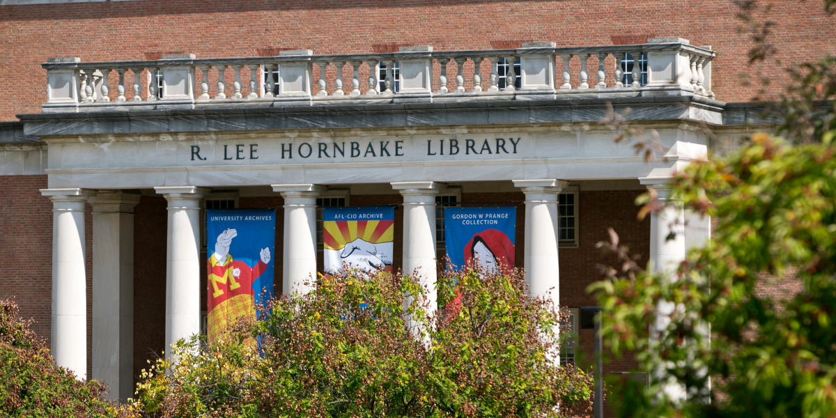 Front side of Hornbake Library