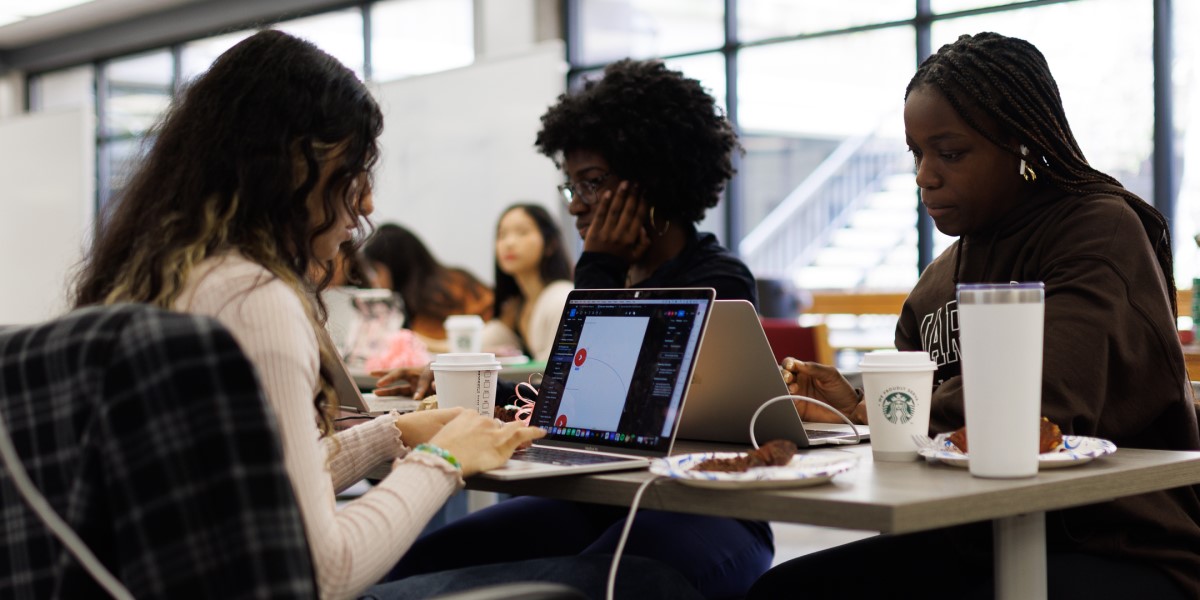 Photo of students competing in the 2023 Makeathon