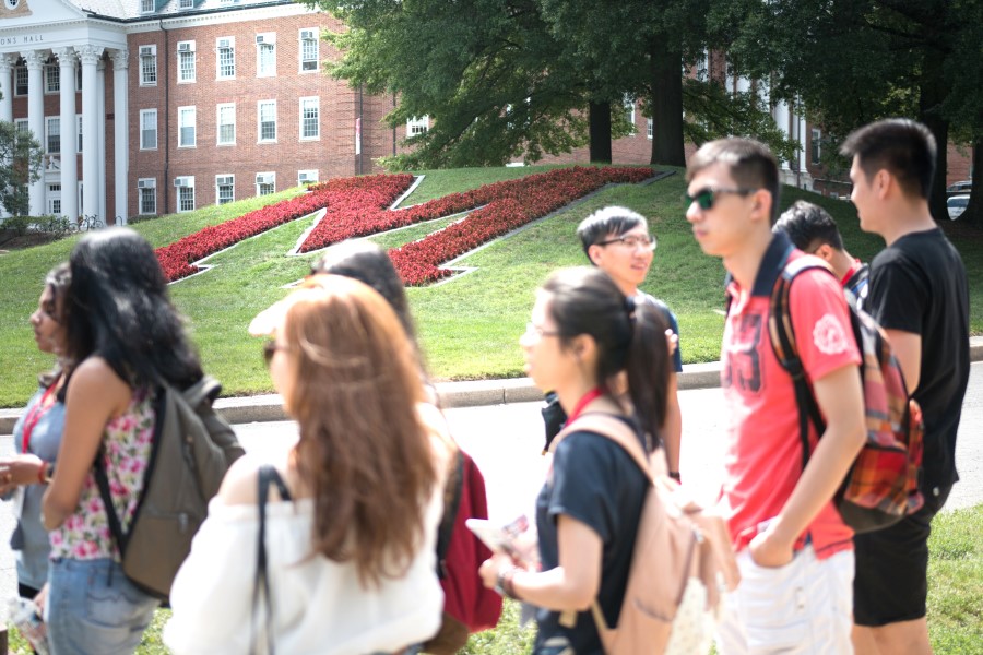 Students Walking Outside on College Park Campus