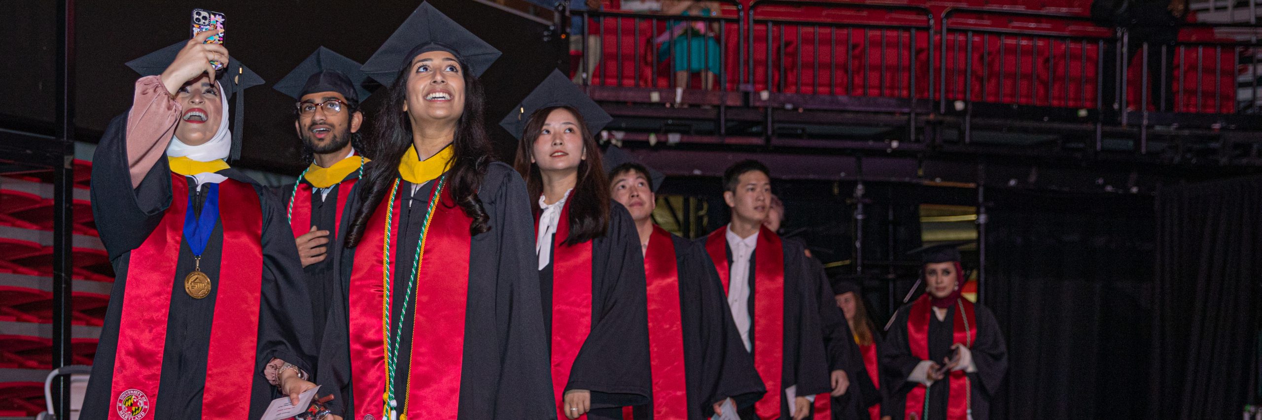 INFO Students entering Xfinity Center for Commencement
