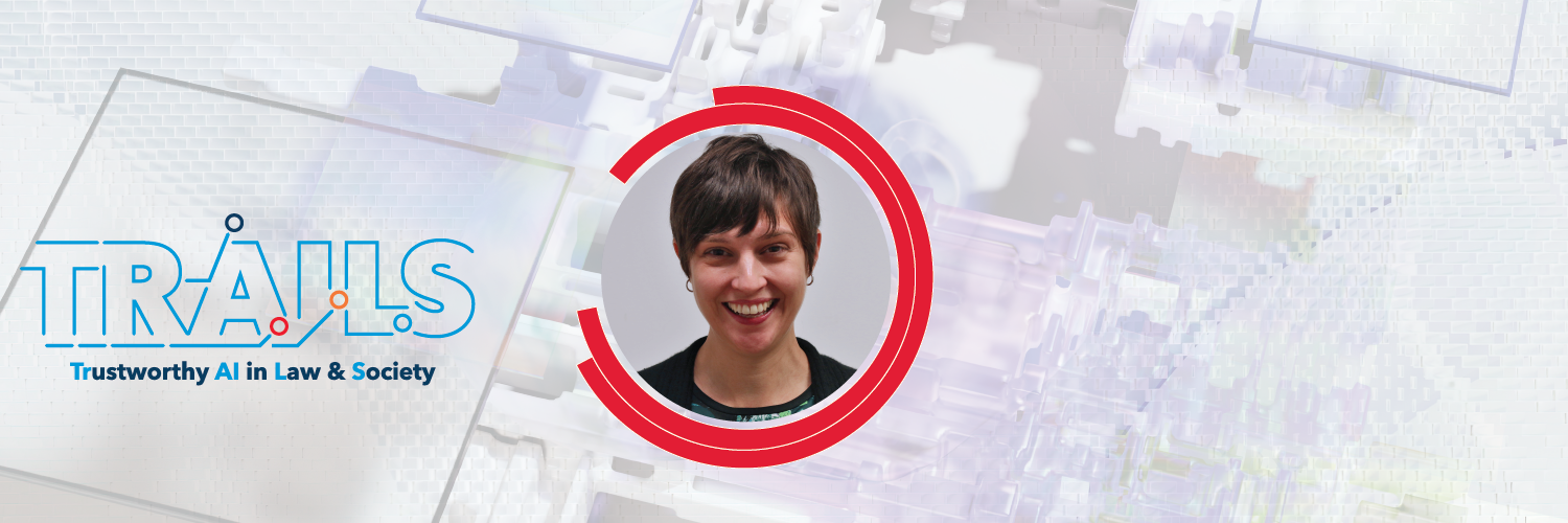 Banner image with the TRAILS logo and a photo of Katie Shilton.