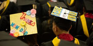 Photo of graduates' caps
