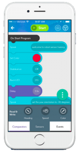 iPhone application with a blue, teal and purple interface