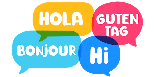 text bubble s that say hello in different languages